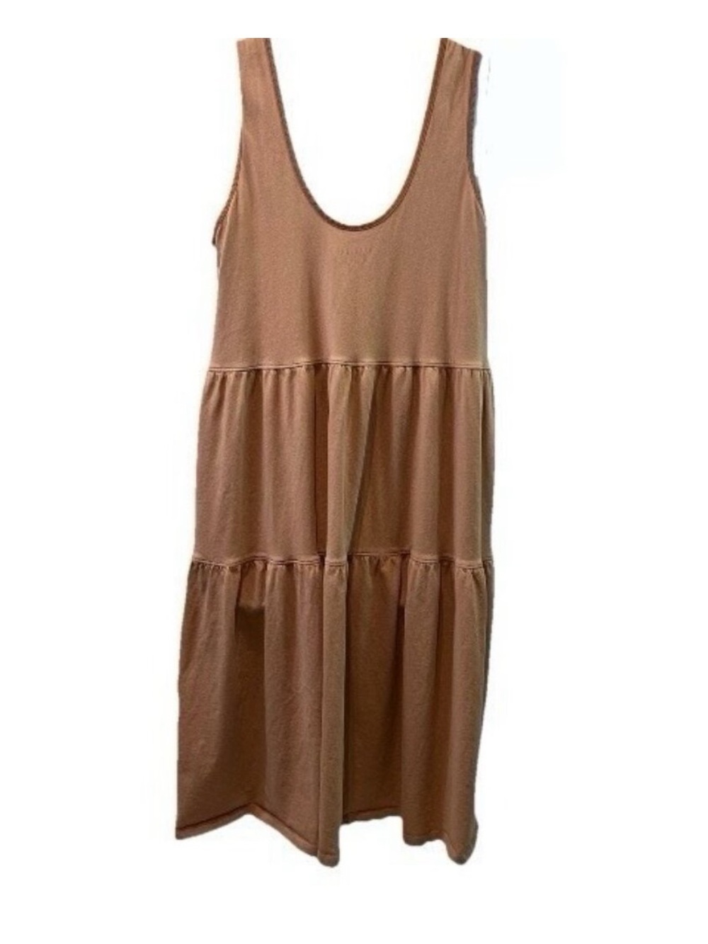 EVERLANE The Weekend Tiered Sleeveless Ruffle Dress Oak Pink Balletcore Sz XL - Picture 3 of 6
